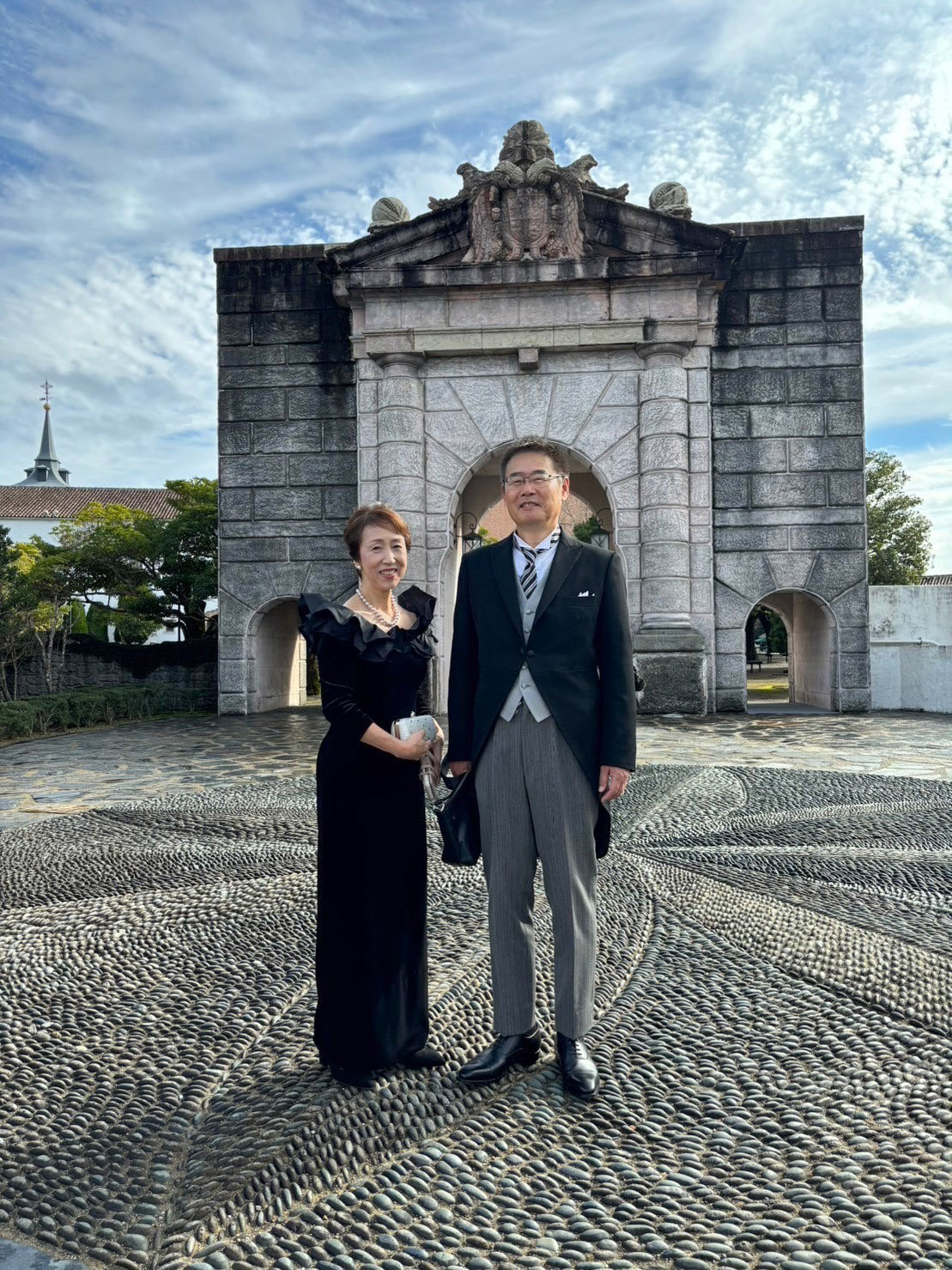 実際の結婚式 母親 フォーマルドレスL088ブラック